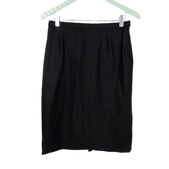 Vintage Dresses & Skirts - VINTAGE Pencil Skirt Gibi Roma Womens 10 30x25 Virgin Wool Black Dark Academia M